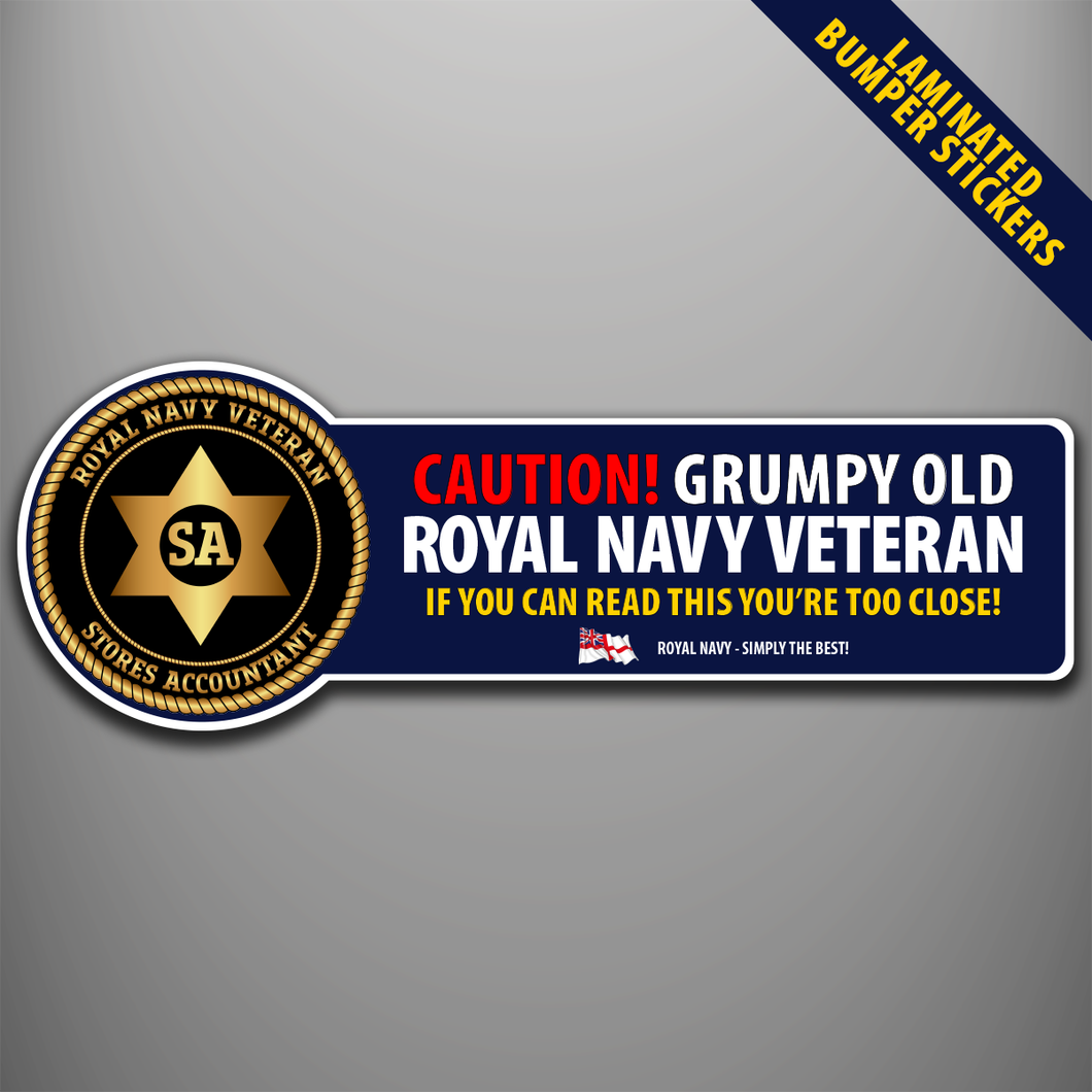 Royal Navy Veteran 'Stores Accountant' Laminated Bumper Stickers