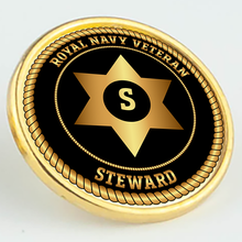 Load image into Gallery viewer, Royal Navy Veteran &#39;Steward&#39; Pin/Lapel Badge
