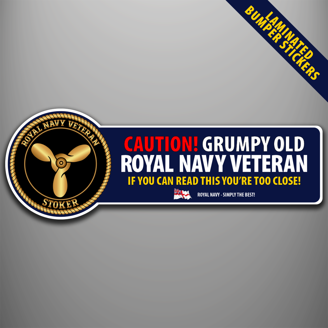 Royal Navy Veteran 'Stoker' Laminated Bumper Stickers