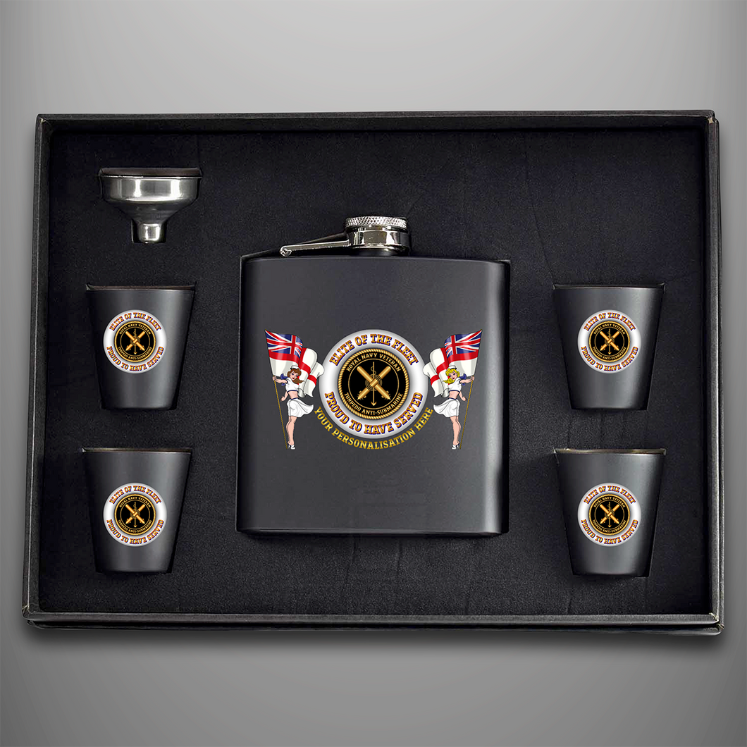 Elite of the Fleet 'Torpedo Anti-Submarine' Hip Flask - Personalised