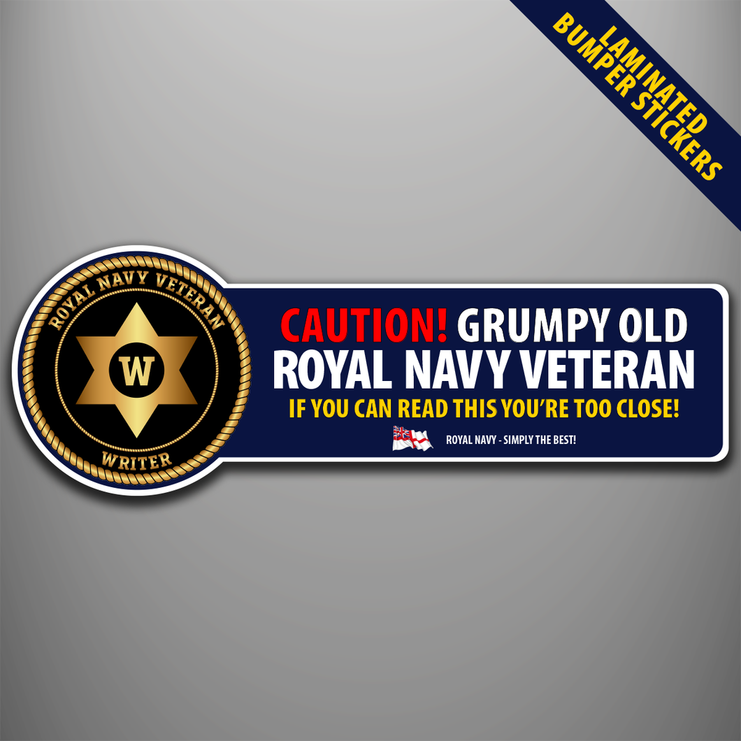 Royal Navy Veteran 'Writer' Laminated Bumper Stickers