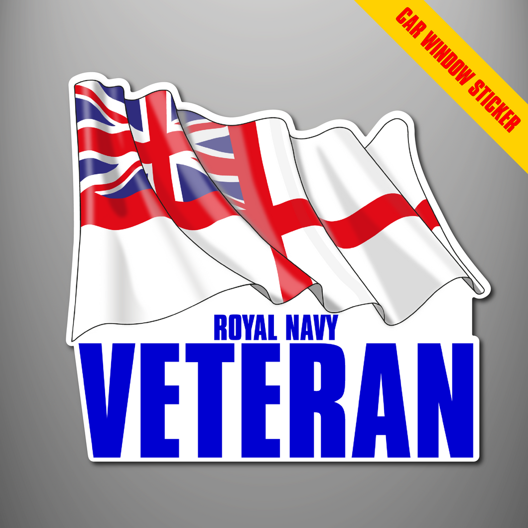 Royal Navy Veteran 2 Car Window Sticker