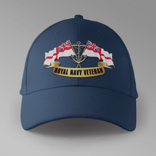 Load image into Gallery viewer, Royal Navy Veteran &#39;Ensigns&#39; Embroidered - Personalised Baseball Cap
