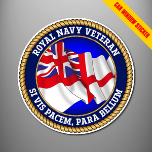 Royal Navy Veteran Car Window Sticker