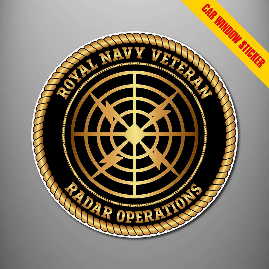 Royal Navy Veteran 'Radar Operations' Car Window Sticker