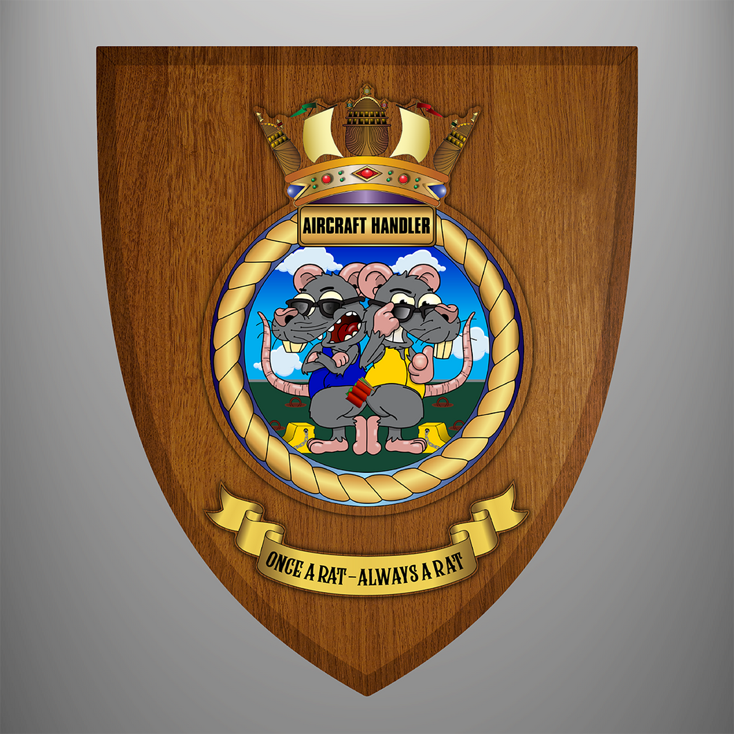 Aircraft Handler 'Once a Rat - Always a Rat' Wooden Crest