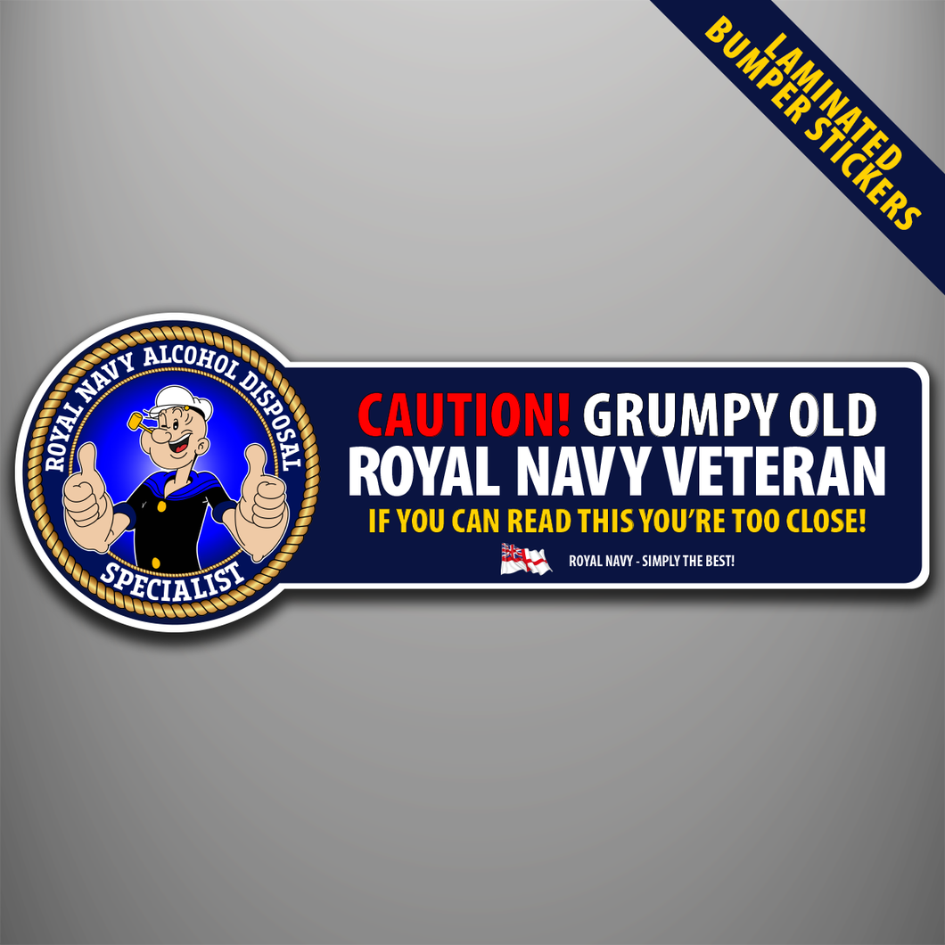 Royal Navy 'Alcohol Disposal Specialist' Laminated Bumper Stickers