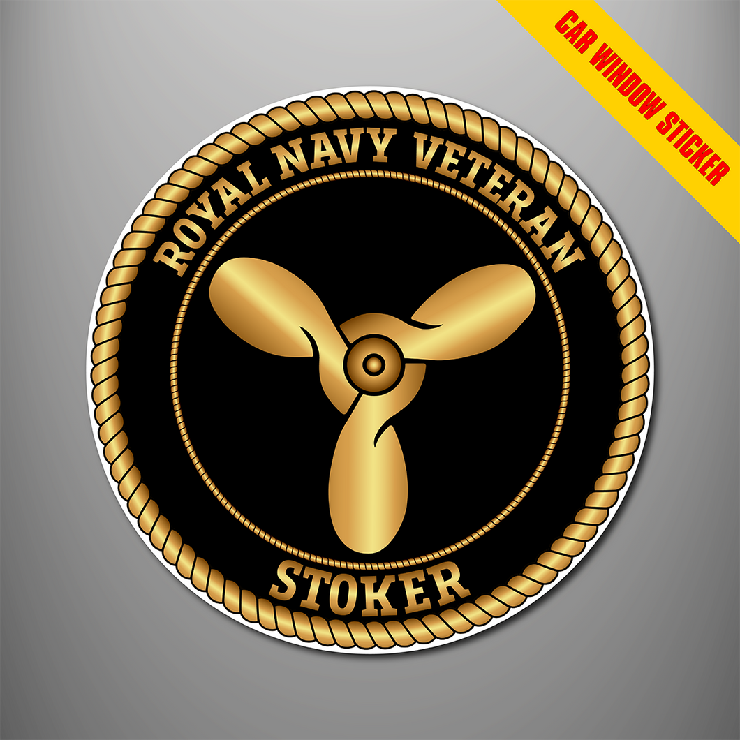 Royal Navy Veteran 'Stoker' Car Window Sticker