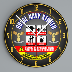 Royal Navy Stoker Glass Hanging Photo Clock