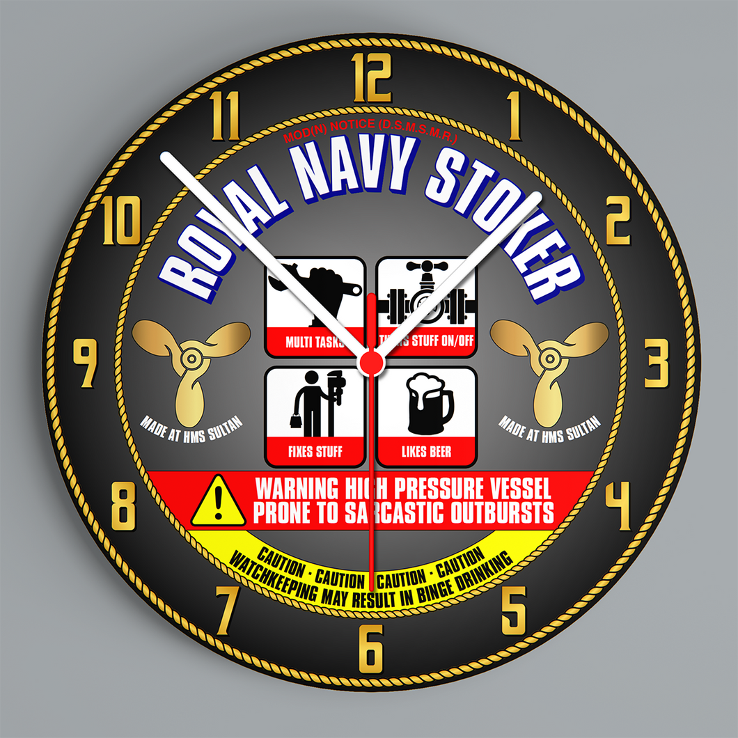 Royal Navy Stoker Glass Hanging Photo Clock