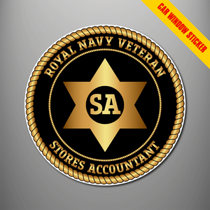 Royal Navy Veteran 'Stores Accountant' Car Window Sticker