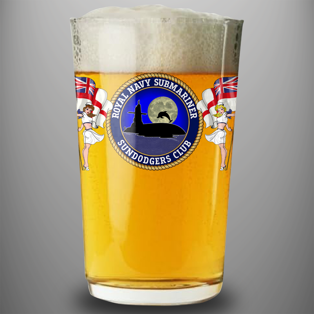 Royal Navy Submariner 'Sundodgers Club'- Pint Glass