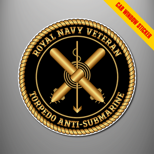 Royal Navy Veteran 'Torpedo Anti-Submarine' Car Window Sticker