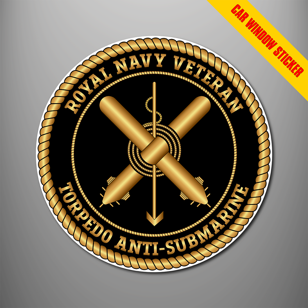 Royal Navy Veteran 'Torpedo Anti-Submarine' Car Window Sticker