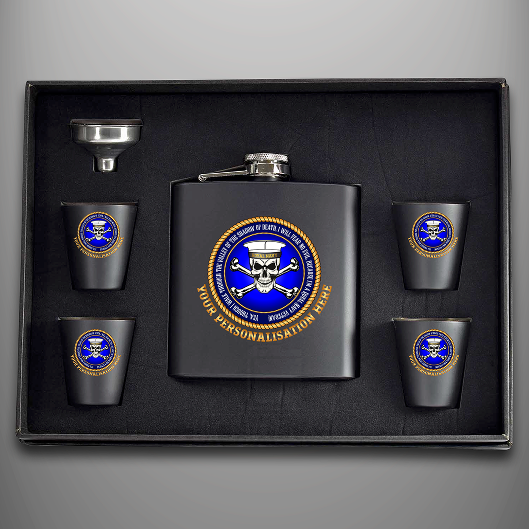 Royal Navy Veteran 'Vally of Death' Hip Flask - Personalised