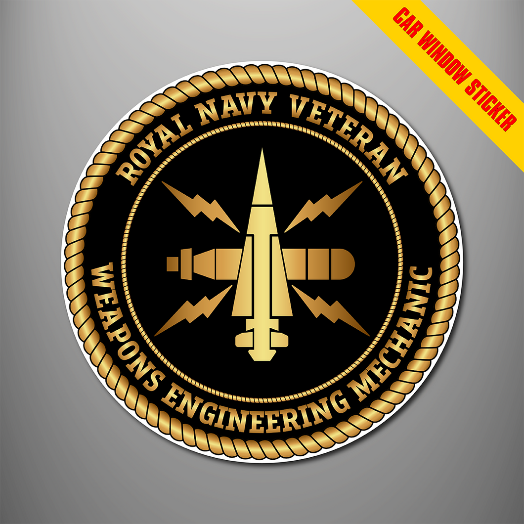 Royal Navy Veteran 'Weapons Engineering Mechanic' Car Window Sticker