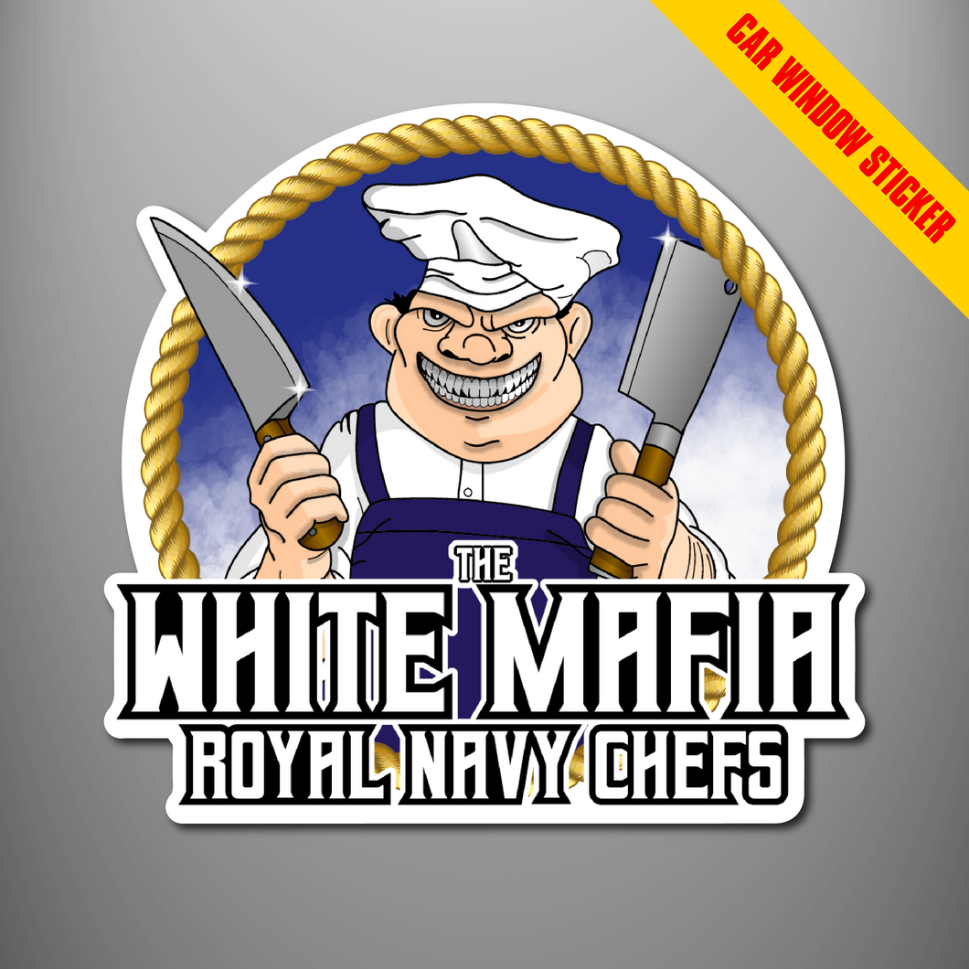 Royal Navy Chefs 'White Mafia' Car Window Sticker