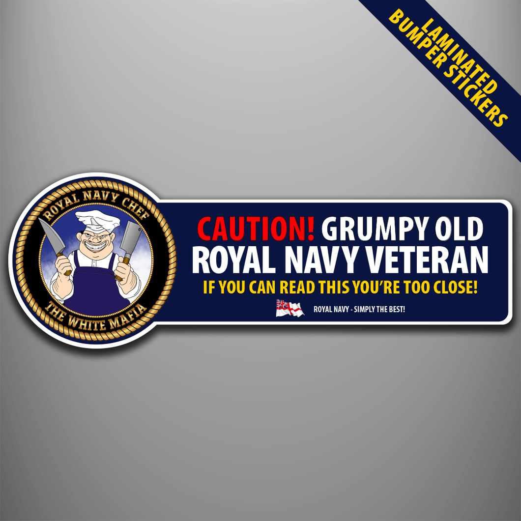 Royal Navy Chefs 'White Mafia' Laminated Bumper Stickers