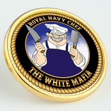 Load image into Gallery viewer, Royal Navy Chef &#39;White Mafia&#39; Pin/Lapel Badge
