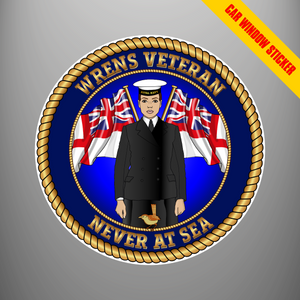 Wrens Veteran 'Never at Sea' Car Window Sticker