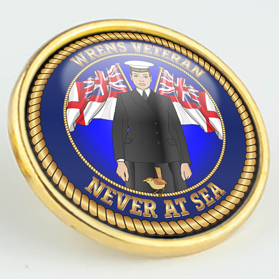 Wrens Veteran 'Never at Sea' Pin/Lapel Badge