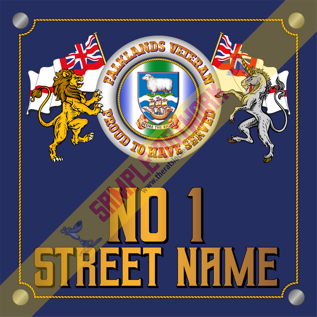 FALKLANDS VETERAN - PROUD TO HAVE SERVED - Personalised House Sign