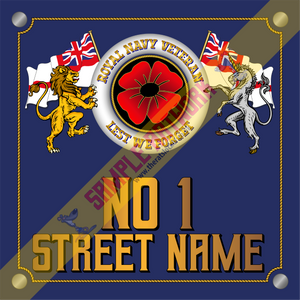 ROYAL NAVY VETERAN - LEST WE FORGET - Personalised House Sign