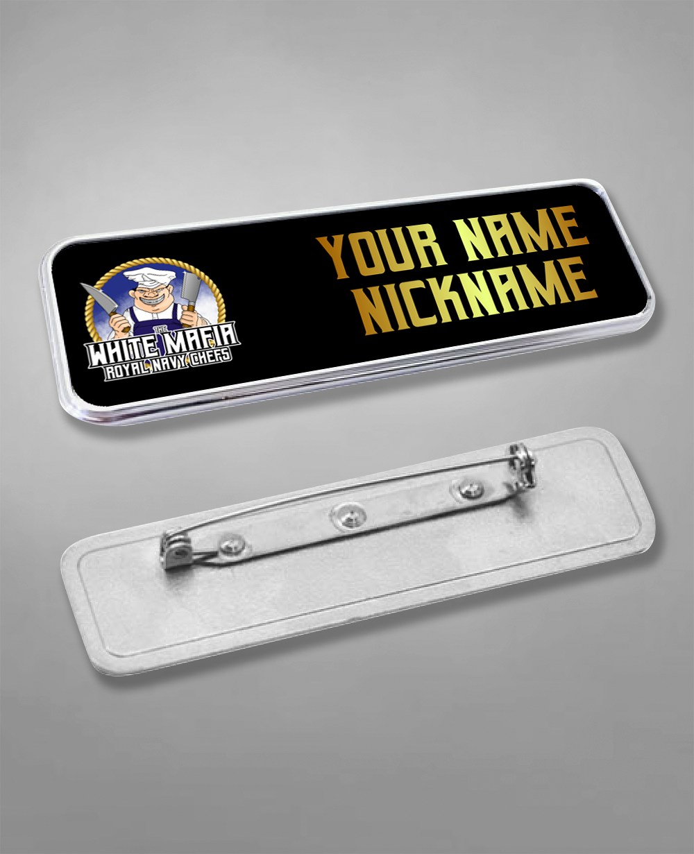 Royal Navy Chefs 'White Mafia' Personalised Name Badge